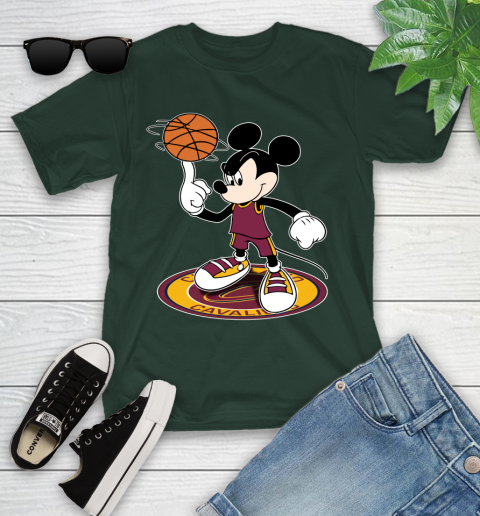 NBA Basketball Cleveland Cavaliers Cheerful Mickey Disney Shirt Youth T-Shirt 5