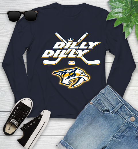 NHL Nashville Predators Dilly Dilly Hockey Sports Youth Long Sleeve 3