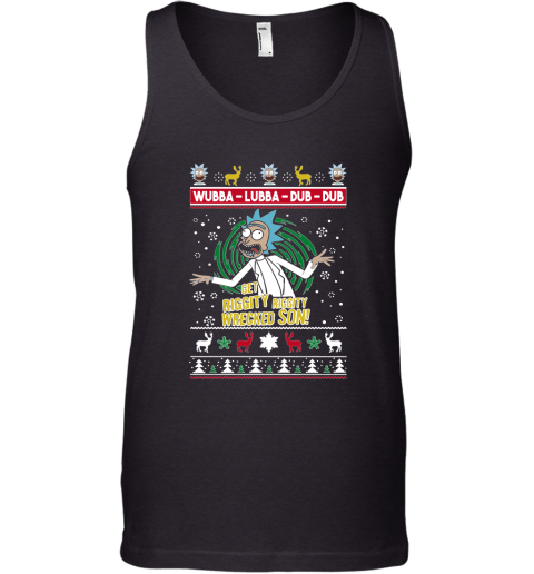 Get Riggity Wrecked Son Ugly Christmas Adult Crewneck Tank Top