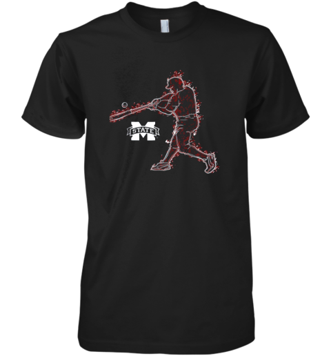 Mississippi State Bulldogs Baseball Player On Fire Premium Men's T-Shirt