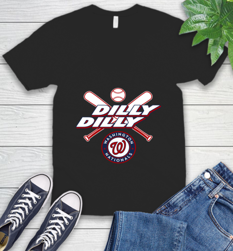 MLB Washington Nationals Dilly Dilly Baseball Sports V-Neck T-Shirt 2
