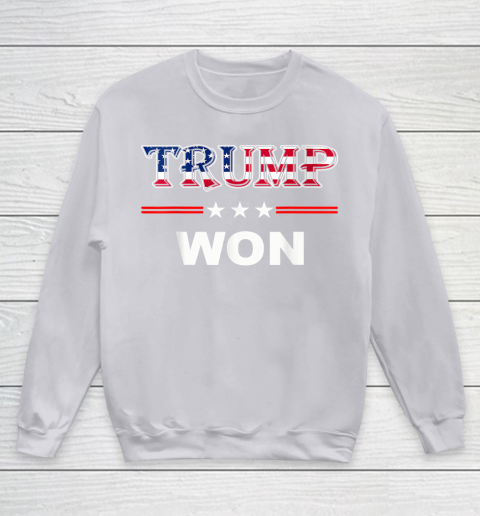 Trump Won T Shirt 4th of July American Flag Youth Sweatshirt 3