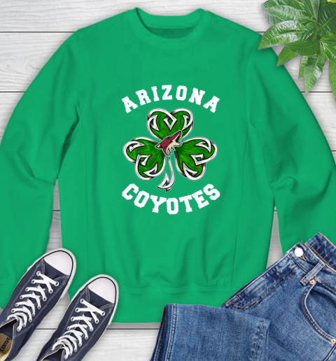 NHL Arizona Coyotes Three Leaf Clover St Patrick's Day Hockey Sports Sweatshirt 7