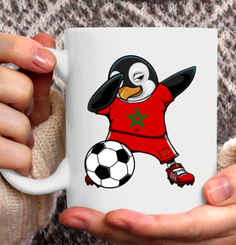 Dabbing Penguin Morocco Soccer Fans Jersey Football Lovers Ceramic Mug 11oz
