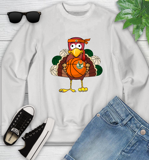 Milwaukee Bucks Turkey thanksgiving day Youth Sweatshirt