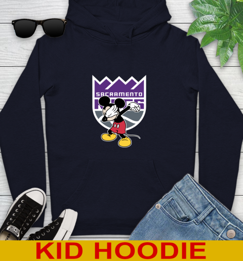 Sacramento Kings NBA Basketball Dabbing Mickey Disney Sports Youth Hoodie 4