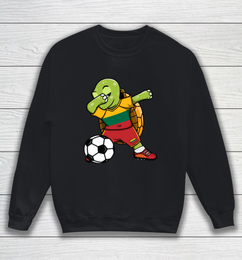 Dabbing Turtle Lithuania Soccer Fans Jersey Flag Football Sweatshirt