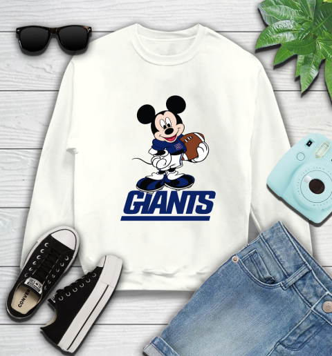 NFL Football New York Giants Cheerful Mickey Mouse Shirt Sweatshirt 2