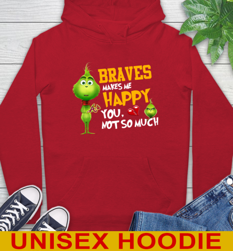 MLB Atlanta Braves Makes Me Happy You Not So Much Grinch Baseball Sports Hoodie 10