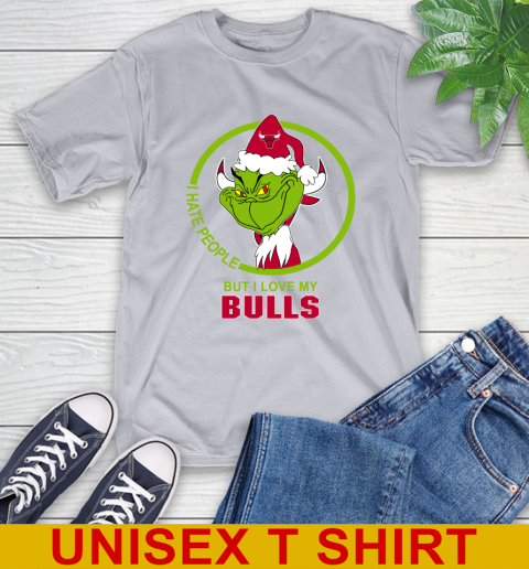 Chicago Bulls NBA Christmas Grinch I Hate People But I Love My Favorite Basketball Team T-Shirt 6