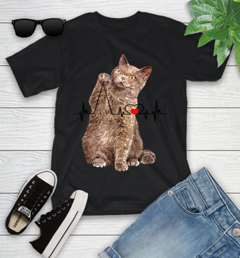 Nurse Shirt Curious Cat Messing With Heart Line Funny T Shirt Youth T-Shirt