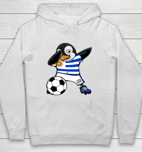 Dabbing Penguin Uruguay Soccer Fans Jersey Football Lovers Hoodie