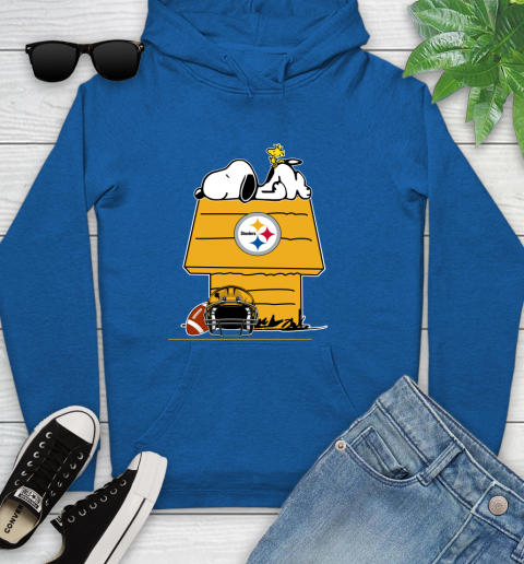 Pittsburgh Steelers NFL Football Snoopy Woodstock The Peanuts Movie Youth Hoodie 9