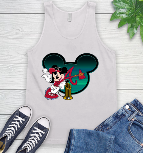 MLB Atlanta Braves The Commissioner's Trophy Mickey Mouse Disney Tank Top