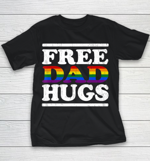 Father gift shirt Love LGBT Gay lesbian pride Vintage Free dad hugs rainbow T Shirt Youth T-Shirt