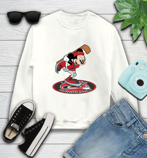 NHL Hockey Carolina Hurricanes Cheerful Mickey Disney Shirt Sweatshirt 2