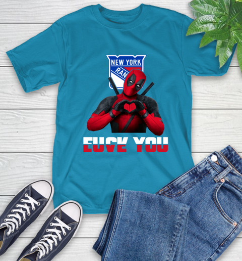 NHL New York Rangers Deadpool Love You Fuck You Hockey Sports T-Shirt 9
