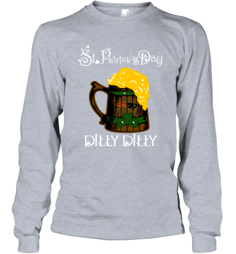 NFL New England Patriots St Patrick's Day Dilly Dilly Beer Football Sports OQJwyGFx8TK long sleeve tee 14 95 151514 front sport grey