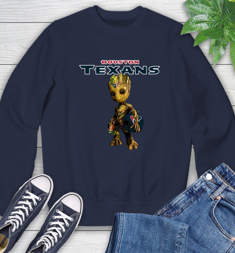 Houston Texans NFL Football Groot Marvel Guardians Of The Galaxy Sweatshirt 3