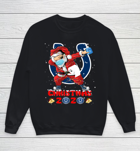 Indianapolis Colts Funny Santa Claus Dabbing Christmas 2020 NFL Youth Sweatshirt