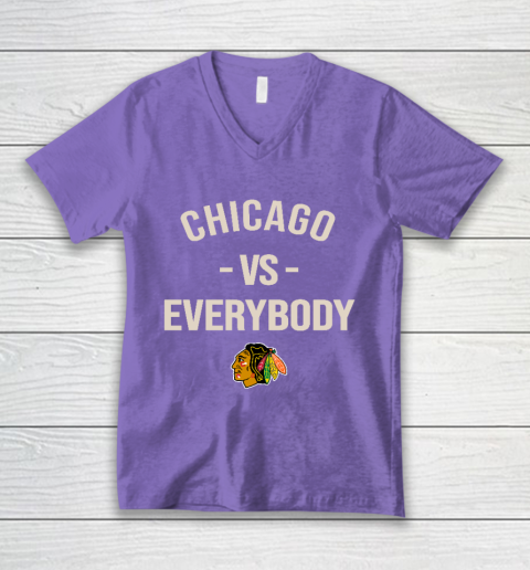 Chicago Blackhawks Vs Everybody V-Neck T-Shirt - Image 9