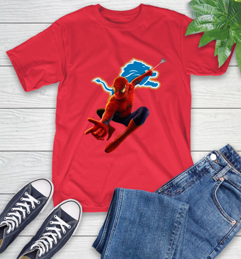 NFL Spider Man Avengers Endgame Football Detroit Lions T-Shirt 11 NFL Spider Man Avengers Endgame Football Detroit Lions T-Shirt - Image 11