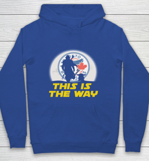 Toronto Blue Jays MLB Baseball Star Wars Yoda And Mandalorian This Is The Way Youth Hoodie - Image 7