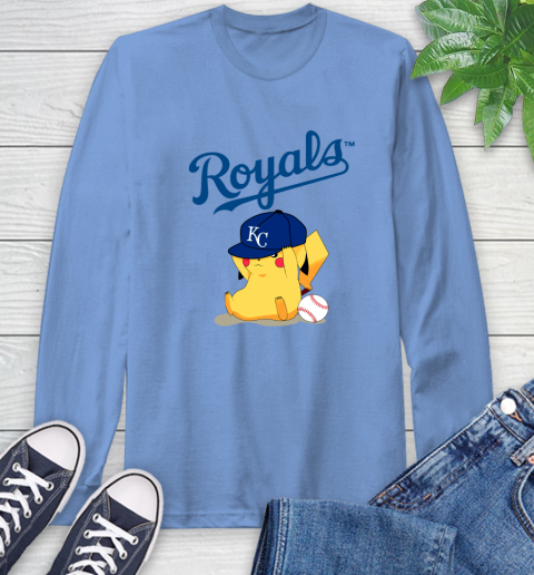 MLB Pikachu Baseball Sports Kansas City Royals Long Sleeve T-Shirt 11