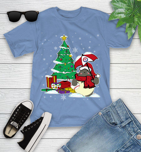 Texas Rangers MLB Baseball Cute Tonari No Totoro Christmas Sports Youth T-Shirt 15