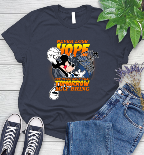 Dallas Mavericks NBA Basketball Mickey Disney Never Lose Hope Women's T-Shirt 14