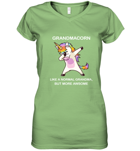 Unicorn Grandmacorn Dabbing Like A Normal Grandma But More Awesome Women's V-Neck T-Shirt