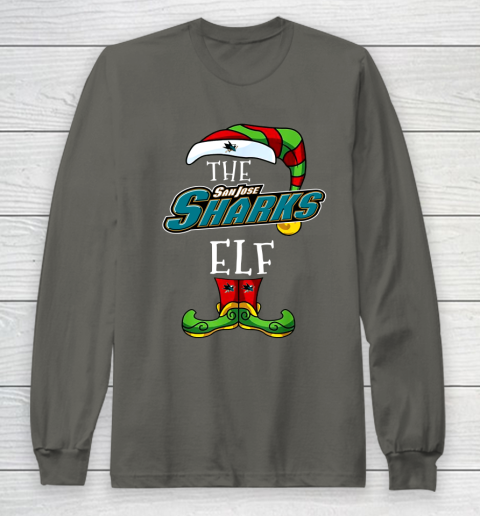 San Jose Sharks Christmas ELF Funny NHL Long Sleeve T-Shirt 5