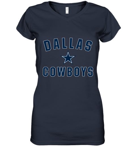Dallas Cowboys NFL Pro Line by Fanatics Branded Gray Women's V-Neck T-Shirt