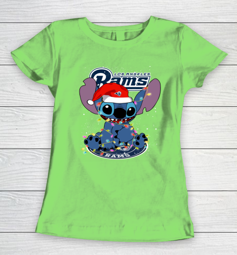 Los Angeles Rams NFL Football noel stitch Christmas Women's T-Shirt 5