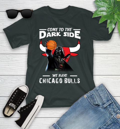 NBA Come To The Dark Side We Have Chicago Bulls Star Wars Darth Vader Basketball Youth T-Shirt 6
