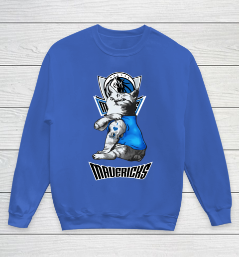 NBA Basketball My Cat Loves Dallas Mavericks Youth Sweatshirt 6