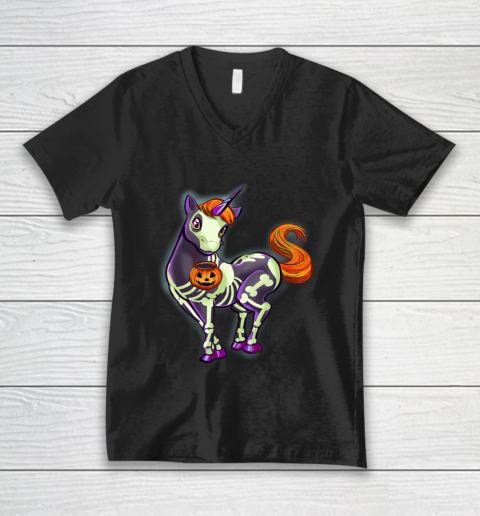 Halloween Unicorn V-Neck T-Shirt