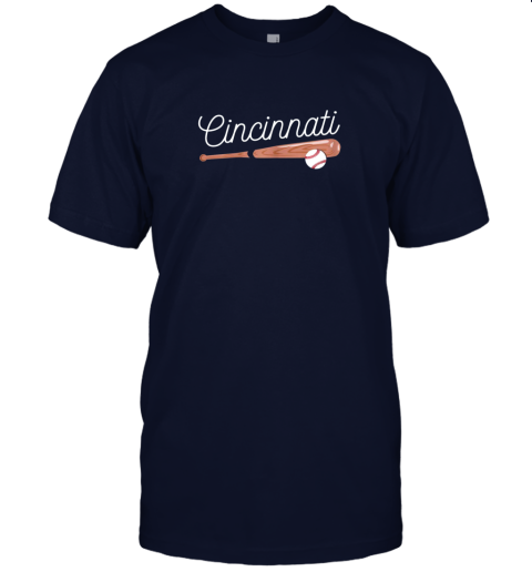 0nor cincinnati baseball tshirt classic ball and bat design jersey t shirt 60 front navy