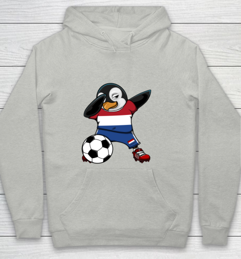 Dabbing Penguin Netherlands Soccer Fan Jersey Football Lover Youth Hoodie