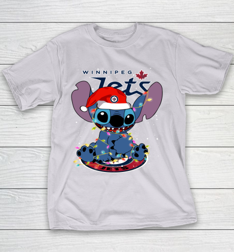 Winnipeg Jets NHL Hockey noel stitch Christmas Youth T-Shirt 2