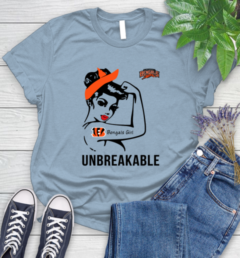 NFL Cincinnati Bengals Girl Unbreakable Football Sports Women's T-Shirt 6