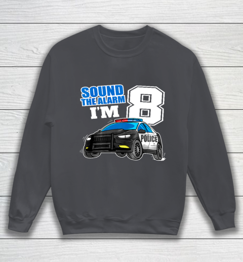 Kids 8 Years Old Police Birthday Shirt Officer Cop Car 8th