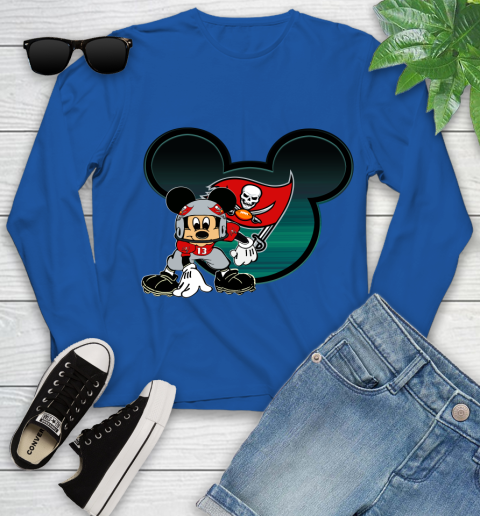 NFL Tampa Bay Buccaneers Mickey Mouse Disney Football T Shirt Youth Long Sleeve 9
