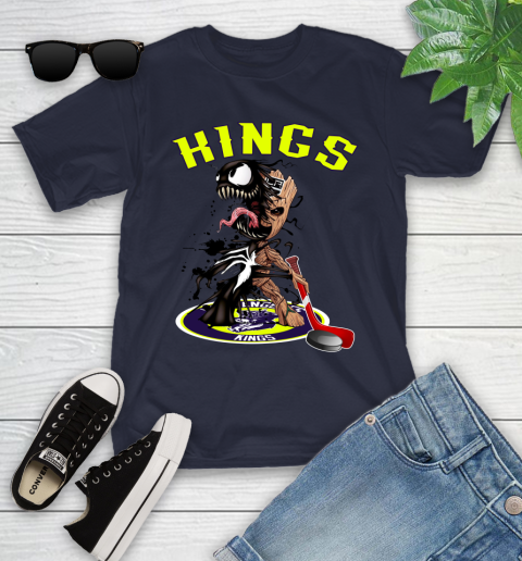 NHL Los Angeles Kings Hockey Venom Groot Guardians Of The Galaxy Youth T-Shirt 3
