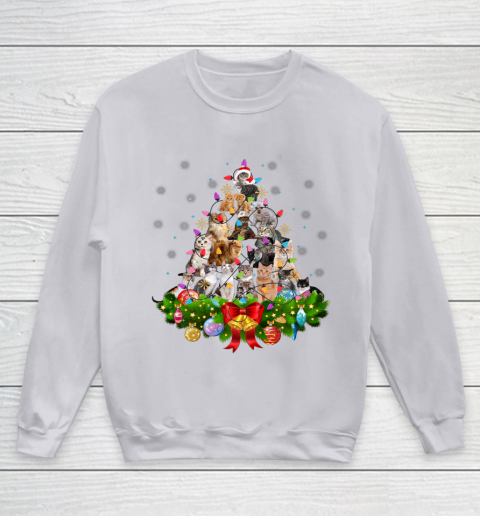 Funny Cat Christmas Tree Xmas Gifts Youth Sweatshirt 3