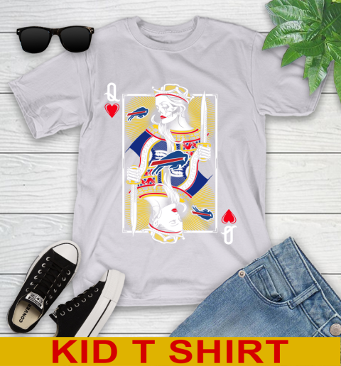 NFL Football Buffalo Bills The Queen Of Hearts Card Shirt Youth T-Shirt 4