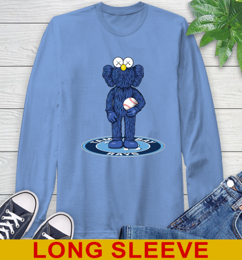 MLB Baseball Tampa Bay Rays Kaws Bff Blue Figure Shirt Long Sleeve T-Shirt 11