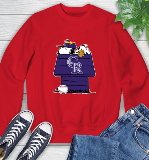 MLB Colorado Rockies Snoopy Woodstock The Peanuts Movie Baseball T Shirt Sweatshirt 10