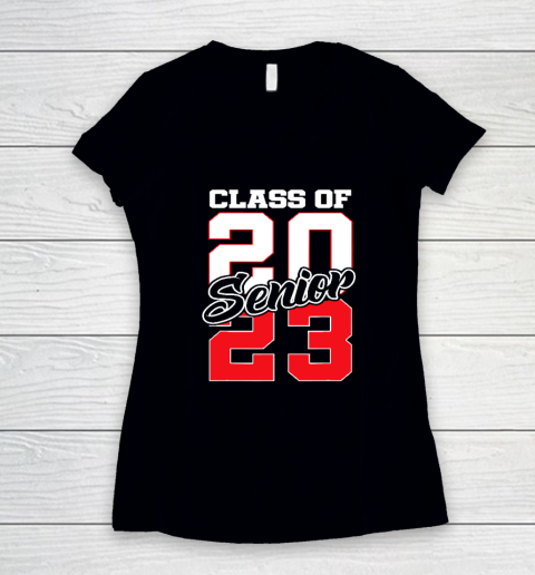 Class of 2023 Senior 23 Grad Graduation Women's V-Neck T-Shirt