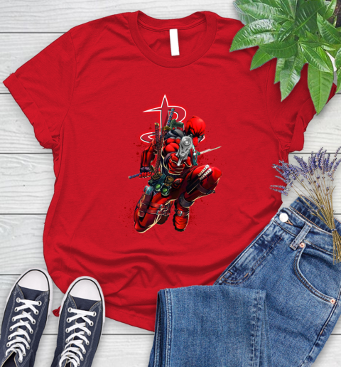 NBA Deadpool Marvel Comics Sports Basketball Houston Rockets Women's T-Shirt 9